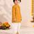 Boy's mustard rayon bandhni thigh length kurta and dhoti set