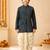 Boy's blue rayon bandhni thigh length kurta and dhoti set