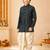 Boy's blue rayon bandhni thigh length kurta and dhoti set