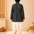 Boy's blue rayon bandhni thigh length kurta and dhoti set
