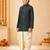Boy's blue rayon bandhni thigh length kurta and dhoti set