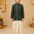 Boy's green rayon bandhni thigh length kurta and dhoti set