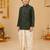 Boy's green rayon bandhni thigh length kurta and dhoti set