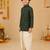 Boy's green rayon bandhni thigh length kurta and dhoti set