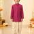 Boy's fuchsia rayon bandhni thigh length kurta and dhoti set