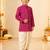 Boy's fuchsia rayon bandhni thigh length kurta and dhoti set
