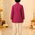 Boy's fuchsia rayon bandhni thigh length kurta and dhoti set