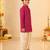 Boy's fuchsia rayon bandhni thigh length kurta and dhoti set