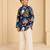 Boy's blue muslin quirky thigh length kurta and pyjama set