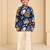 Boy's blue muslin quirky thigh length kurta and pyjama set
