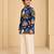 Boy's blue muslin quirky thigh length kurta and pyjama set