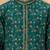 Boy's green cotton blend floral print knee length kurta and pyjama set