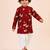 Boy's maroon cotton printed thigh length kurta and dhoti set