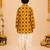 Boy's mustard rayon ikkat thigh length kurta and dhoti set