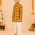 Boy's mustard rayon ikkat thigh length kurta and dhoti set