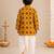 Boy's mustard rayon ikkat thigh length kurta and dhoti set