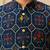 Boy's navy blue rayon ikkat thigh length kurta and dhoti set