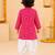 Boy's red cotton bandhni thigh length kurta and dhoti set