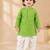 Boy's green cotton bandhni thigh length kurta and dhoti set
