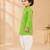 Boy's green cotton bandhni thigh length kurta and dhoti set
