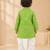 Boy's green cotton bandhni thigh length kurta and dhoti set