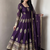 Purple silk blend embroidered anarkali kurta set with pant and dupatta