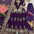 Purple silk blend embroidered anarkali kurta set with pant and dupatta