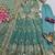 Sea green silk blend embroidered anarkali kurta set with pant and dupatta