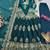 Teal silk blend embroidered anarkali kurta set with pant and dupatta