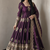 Wine silk blend embroidered anarkali kurta set with pant and dupatta