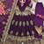 Wine silk blend embroidered anarkali kurta set with pant and dupatta