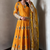 Yellow silk blend embroidered anarkali kurta set with pant and dupatta