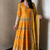 Yellow silk blend embroidered anarkali kurta set with pant and dupatta