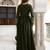 Mehndi silk blend embroidery anarkali kurta pant set with dupatta