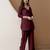 Women's stylish maroon soft viscose silk kurta and pant casual wear co-ord set