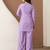 Women's stylish lightpurple soft viscose silk kurta and pant casual wear co-ord set