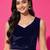 Navy blue velvet v-neck back open sleeveless blouse