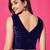 Navy blue velvet v-neck back open sleeveless blouse