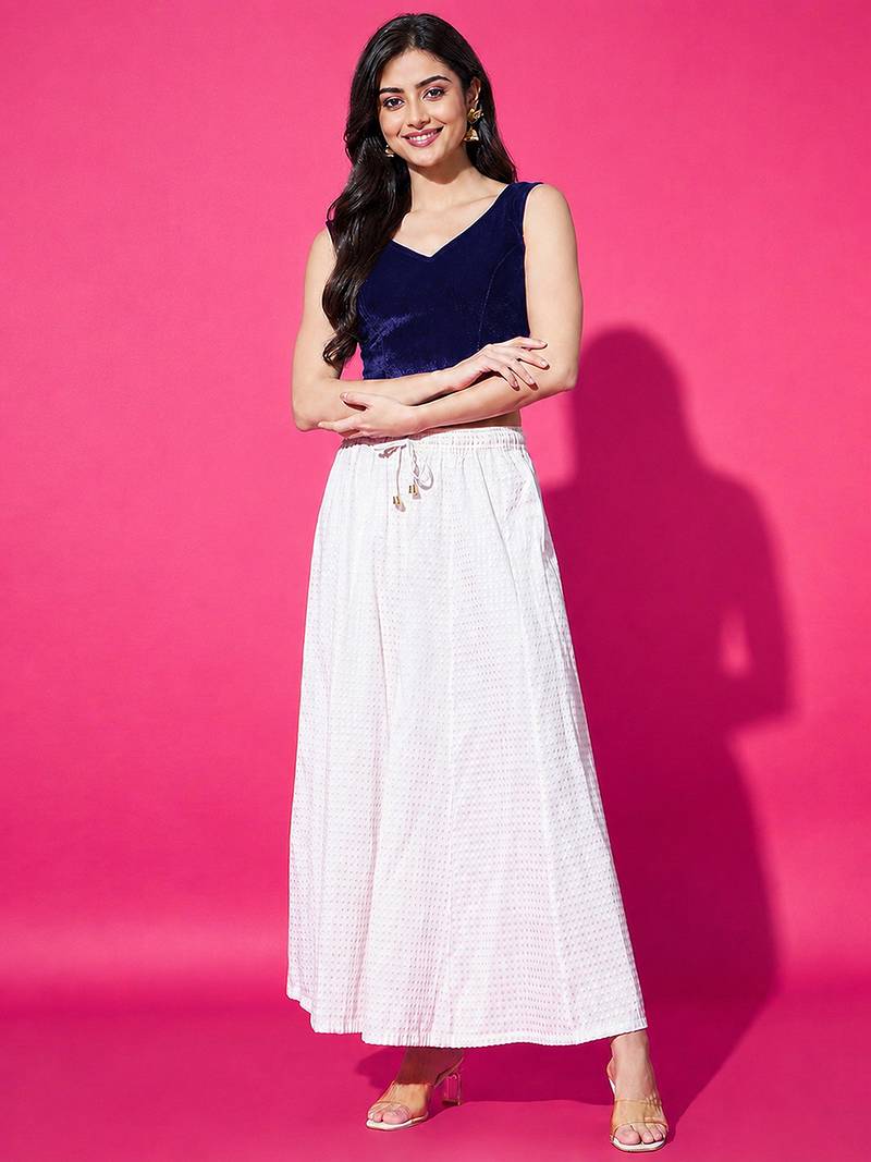 Navy blue velvet v-neck back open sleeveless blouse