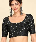 Black art silk embroidered readymade stylish saree blouse