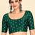 Dark green art silk embroidered readymade stylish saree blouse