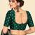 Dark green art silk embroidered readymade stylish saree blouse