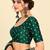 Dark green art silk embroidered readymade stylish saree blouse