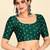 Dark green art silk embroidered readymade stylish saree blouse