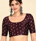 Maroon art silk embroidered readymade stylish saree blouse