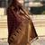 Brown woven design zari silk blend designer banarasi saree