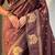 Brown woven design zari silk blend designer banarasi saree