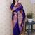 Purple zari silk blend handloom kanjeevaram saree
