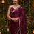 Purple embellished embroidered satin heavy work saree