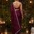 Purple embellished embroidered satin heavy work saree